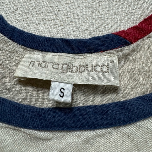 Mara Gibbucci Linen Coastal Stripe Lagenlook Tank Top S - Picture 5 of 7